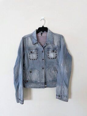 KENYA Light Blue Denim Button Down Jean Jacket Blazer